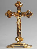 STAND CROSS GEM STONE - TIGER 80MM - METAL/GEMSTONE