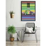 Fiat 500 Rainbow 1970s Print