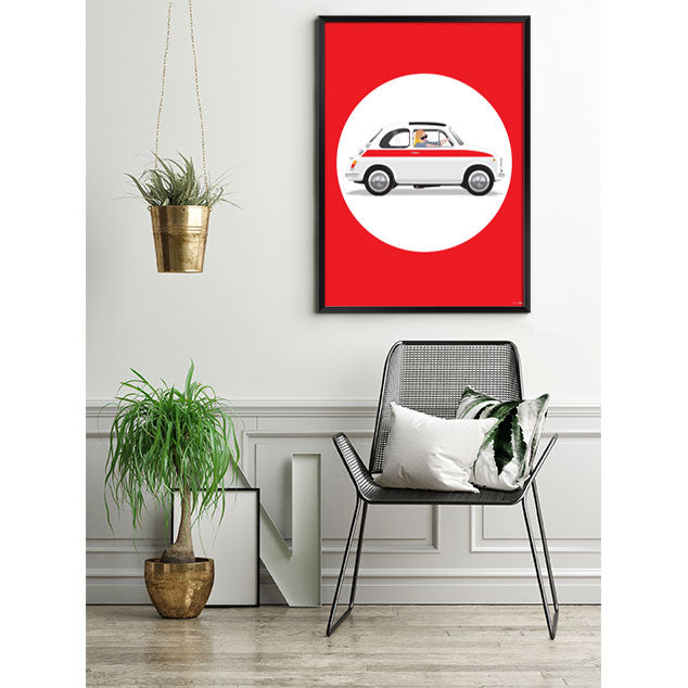 500 Circle red 1970s Print