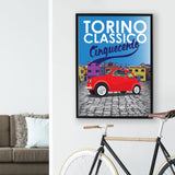 500 Torino Classic Village Red 1970s Print