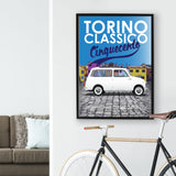 500 Torino Classic Village White Giardini 1970s Print