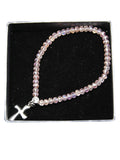 FASHION BRACELET PINK STONE AND CROSS