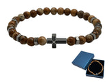 PRECIOUS STONE BRACELETWITH CROSS