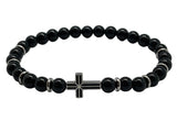 HERMATITE BRACELET WITH CROSS