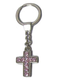 KEYRING Diamente Cross: LIGHT PINK