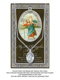 ST CHRISTOPHER Pewter Saint Medal with Stainless Steel Chain