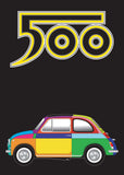 500 Multi-Colour 1970s Print