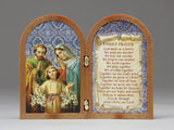 PLASTIC PLAQUE - HOLY FAMILY 120 X 90MM - PLASTIC WOOD LOOK