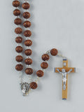 11MM LARGE WOOD ROSARY (BROWN)