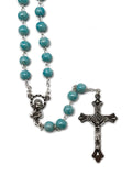 GLASS ROSARY BLUE