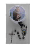 GLASS BOXED ROSARY-ST ANTHONY