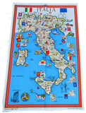 TEA TOWEL STROFINACCIO COTONE ITALIA RED BORDER