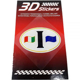 3D Sticker Ovale I Bandiera Italia – Europa