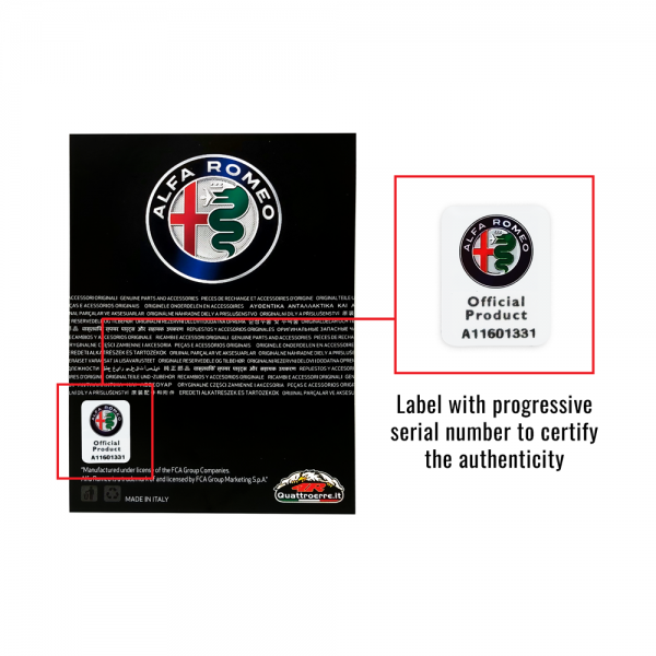 Alfa Romeo Adesivi Chrome Tabs 2 SCRITTE + 2 LOGHI