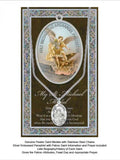 ST Michael Pewter Saint Medal With Stainless Steel Chain