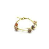 Murano Glass Bracelet - Mod. Jessy, 21 cm - Gold