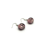 Murano Glass Earrings - Mod. Alba , 16x10 mm -Amethyst