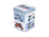 Tea Tin: Vespa Model chart